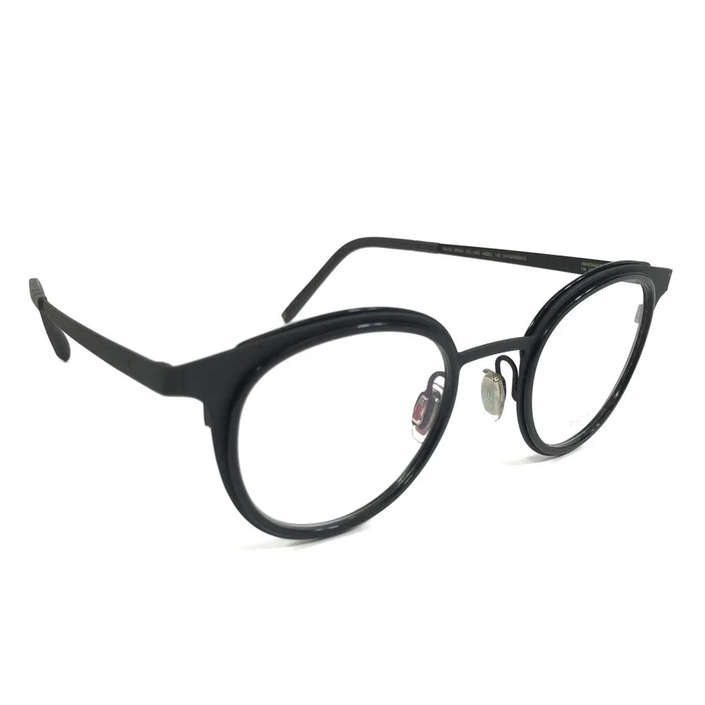 Blackfin Eyeglasses Frames PALOS BF884 COL. 1082 Black Round Full Rim 45-22-145